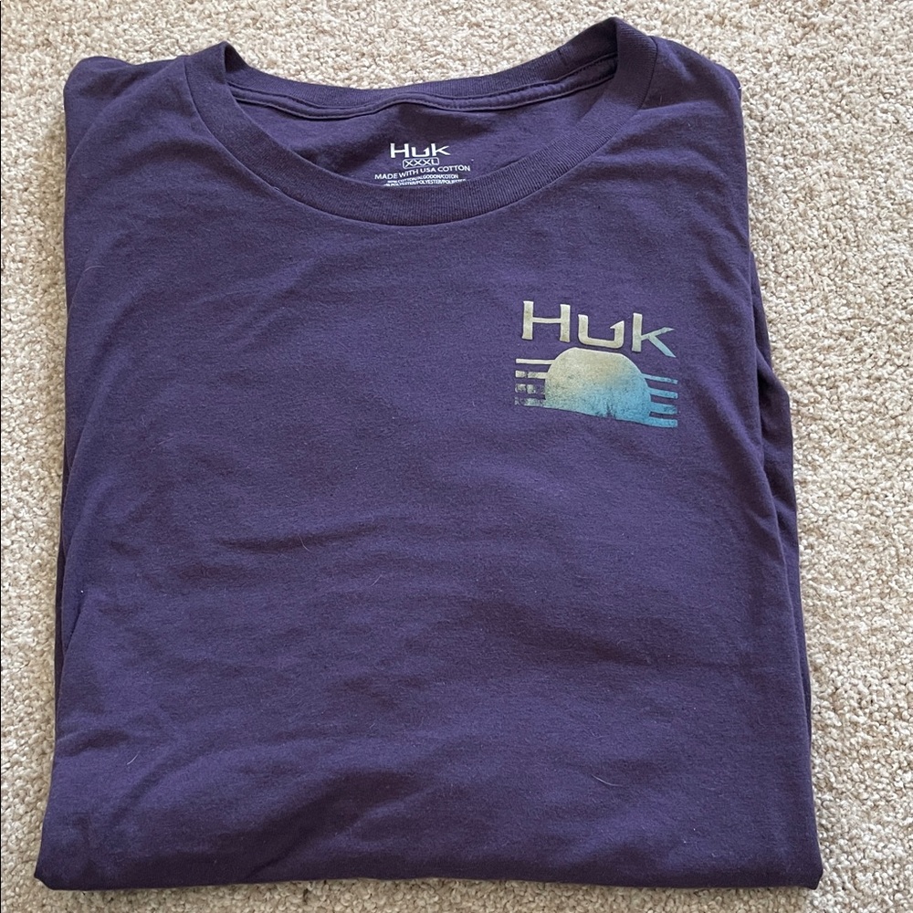 Huk Men's Short Sleeve Tee in Purple with Graphic
